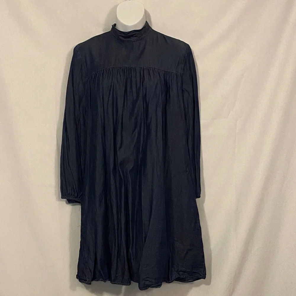 Blue Denim High Neck Top - Picture 3 of 11